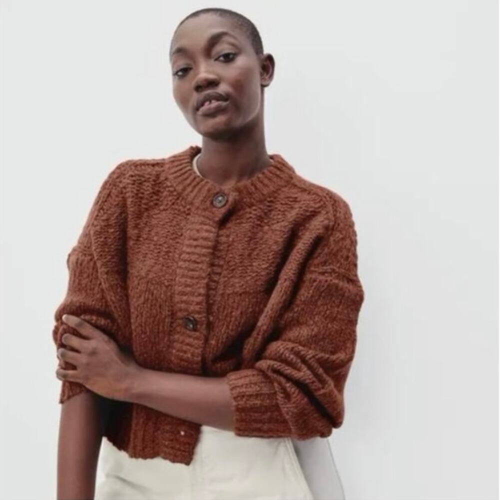 Everlane Lofty Knit Wool Alpaca Cardigan Brown Size Small